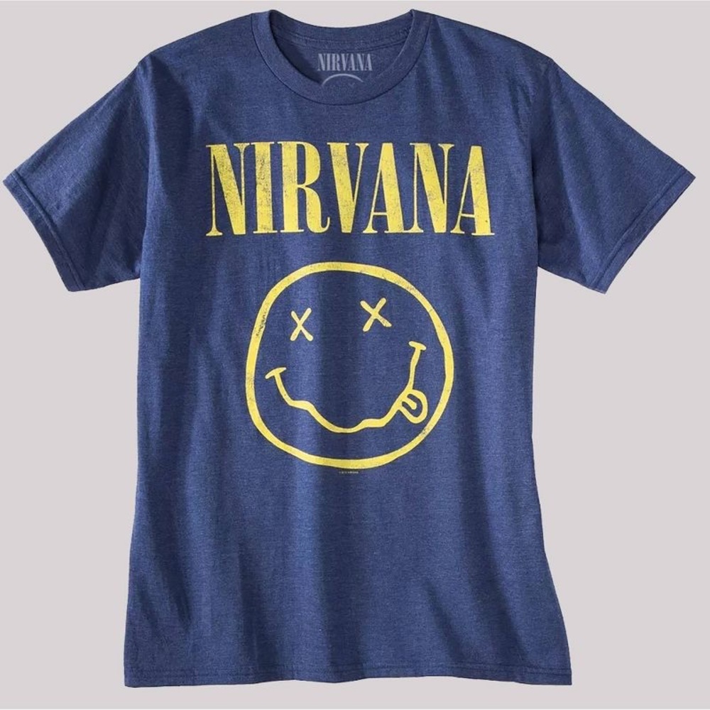 Men's Nirvana nwt Short Sleeve Graphic T-Shirt - Denim Heather XXL